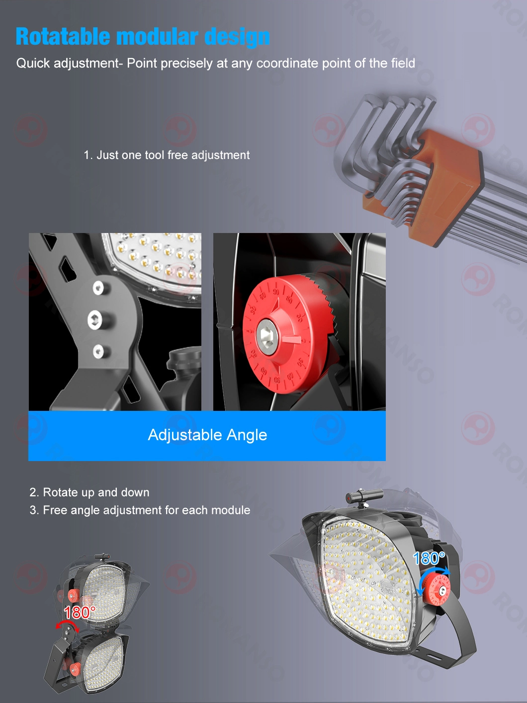 Floodlight 400W LED Sport Light 200W 300W Stadium Flood Lighting Easy Installation